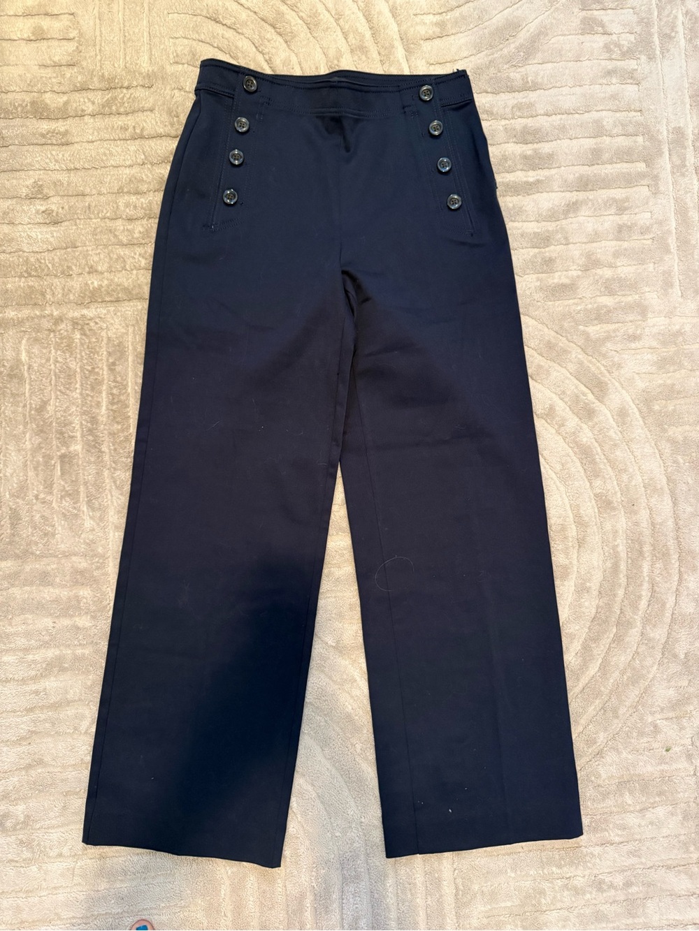Ann Taylor Navy Sailor-Button Straight Leg Chinos